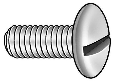 Zoro Select #10-32 x 3/8 in Slotted Truss Machine Screw, Zinc Plated Steel, 100 PK MSTFI-1000370-100P