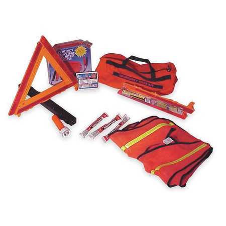 CORTINA SAFETY PRODUCTS Roadside Emergency Kit/Triangle, 12 Piece 95-06-02G