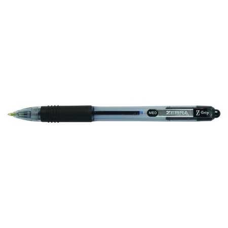 Zebra Pen Retractable Ballpoint Pen, Medium 1.0 mm, Black PK12 22210