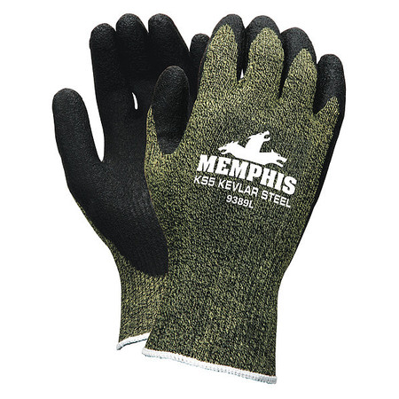 MCR SAFETY Cut Resistant Coated Gloves, A4 Cut Level, Latex, L, 1 PR 9389L