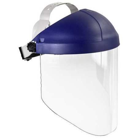 3M Ratchet Headgear with Clear Polycarbonate Faceshield, Uncoated, 9 in Visor Height, Blue 82783