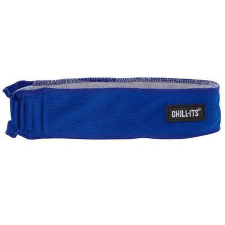 CHILL-ITS BY ERGODYNE Headband, Blue, One Size, Terrycloth 6605