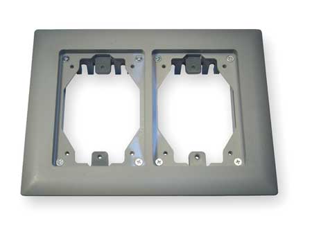 HUBBELL WIRING DEVICE-KELLEMS Rectangular Carpet Flange, 2 Gangs, Rectangular, PVC PFBRFGY2