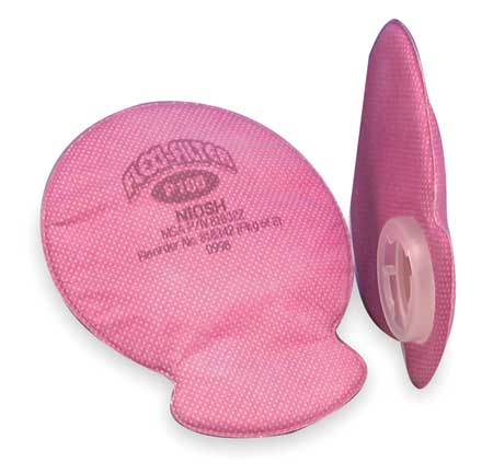 MSA SAFETY Filter, Bayonet, P100, Nuisance Level AG, HF, Magenta, 2 PK, NIOSH 818344