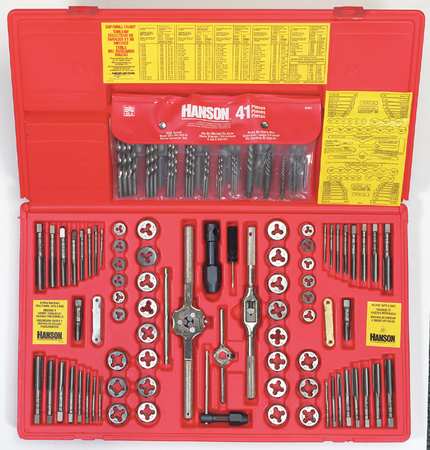 Irwin Drill Bit, Tap, and Die Set, 117 Pieces, 36 Drills, 34 Taps, 34 Dies in Set, Hex, High Carbon Steel 26377