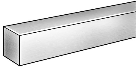 Zoro Select Square Bar, Aluminum, 6063, 1 x 1 In, 8 ft 6ALL5