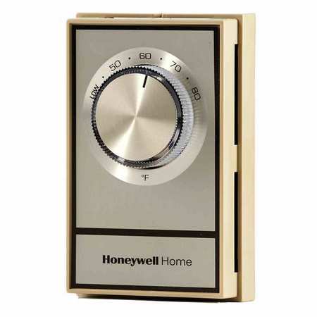 HONEYWELL HOME Line Volt Mechanical Tstat, Open on Rise, Vertical, DPST T498B1512
