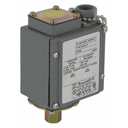 Telemecanique Sensors Vacuum Switch, 1/4-18"FNPT, Stndrd/Reverse 9016GAW2