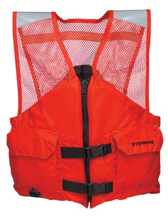 Stearns Flotation Vest, Orange, Nylon, L 2000011357