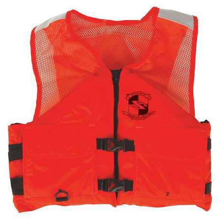 STEARNS Flotation Vest, Orange, Nylon, Small 2000011409