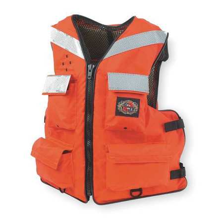 Stearns Floatation Vest, Orange, Nylon, Large I465ORG-04-000F