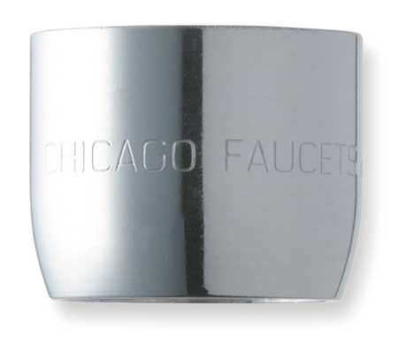 Chicago Faucet 2.2 gpm Aerated Outlet, 13/16"-24 Thread Size, Chrome, Brass E3JKABCP