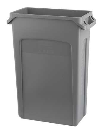 Rubbermaid Commercial Recycling Bin, Rectangular, 23 gal Capacity, 11 in W, 22 in D, Recycle Symbol, Plastic, Blue FG354007BLUE