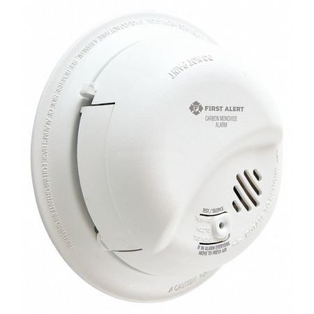 BRK Carbon Monoxide Alarm, Electrochemical Sensor, 85 dB @ 10 ft Audible Alert, 120V AC, 9V CO5120BN