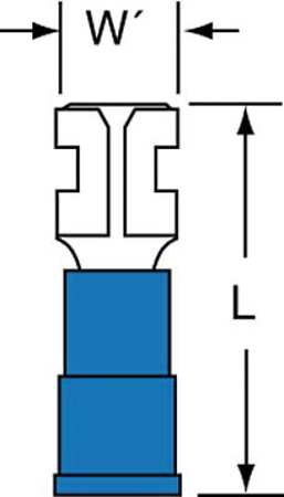 3M Female Disconnect, Blue, 16-14AWG, PK1000 MNG14-187DFK