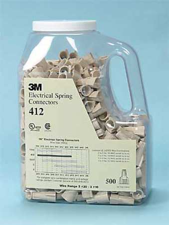 3M Spring Connector, Tan, 22 to 10 AWG, PK4000 412-BAG