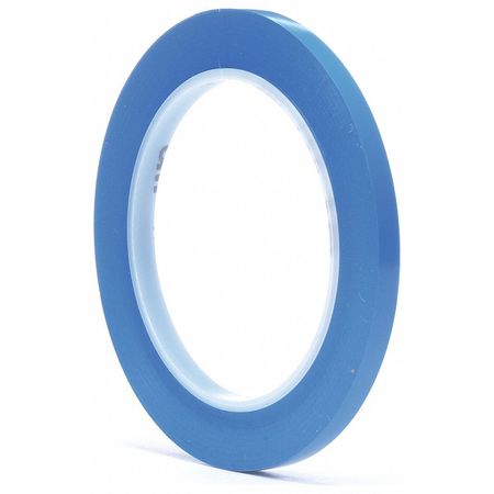 3M Film Tape, Vinyl, Blue, 1/4In x 36 Yd, PK144 61192