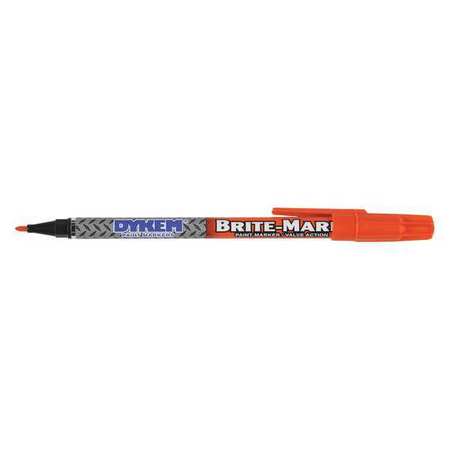 Dykem Paint Marker, Fine Tip, Orange Color Family, Paint 41010