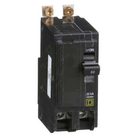 SQUARE D Miniature Circuit Breaker, QOB Series 50A, 2 Pole, 120/240V AC QOB250VH