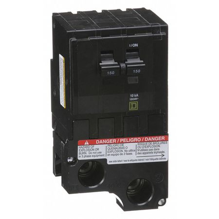 Square D Miniature Circuit Breaker, QO Series 150A, 2 Pole, 120/240V AC QO2150