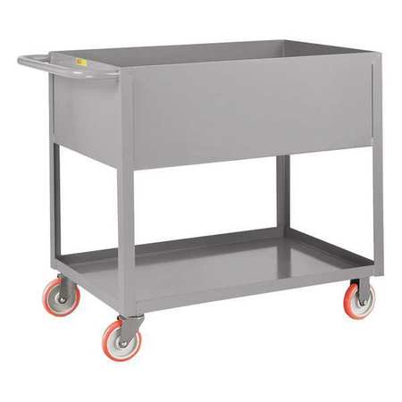 Little Giant Flat Handle Deep Shelf Utility Cart, Steel, 2 Shelves, 1,200 lb DS2436X125PY