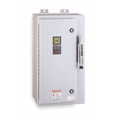 SQUARE D Nonfusible Safety Switch, Heavy Duty, 600V AC, 3PST, 100 A, NEMA 4X HU363DF