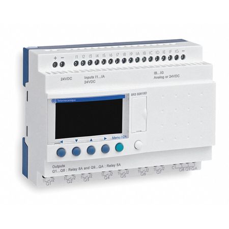 SCHNEIDER ELECTRIC Logic Relay, 24VDC, With Display SR2A201BD
