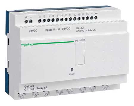SCHNEIDER ELECTRIC Logic Relay, 24VDC, Without Display SR2E201BD