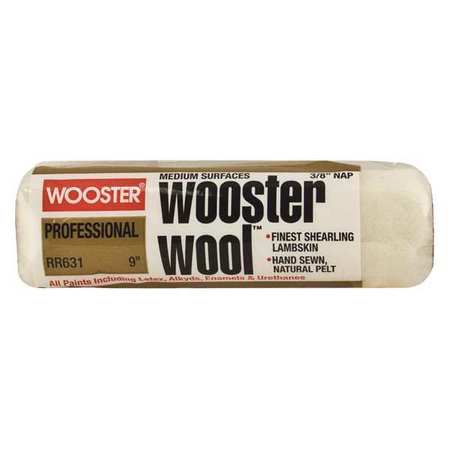 WOOSTER 9" Paint Roller Cover, 3/8" Nap, Shearling RR631-9