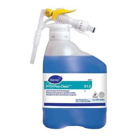 DIVERSEY Pot and Pan Cleaner Concentrate, 5L Hose End Connection Bottle 93315083