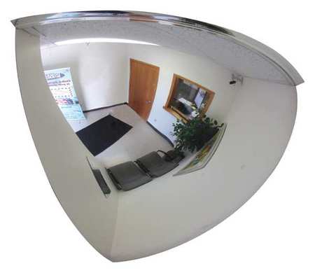 Zoro Select Qtr Dome Mirror, 18In., Scratch Res Acryl ONV-SR-90-18