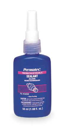 Permatex Pipe Thread Sealant 1.2 fl oz, Bottle, Pneumatic Hydraulic, Purple, Liquid 54550