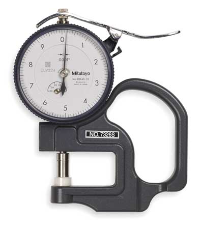 MITUTOYO Dial Thickness Gage, 0-0.050 In 7326A