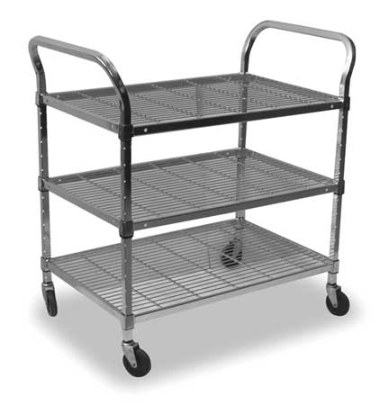 Zoro Select Wire Cart, 3 Shelf, 36x24x39, Chrome 2HDE2