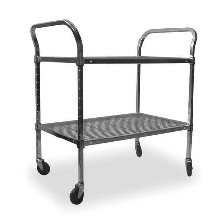 ZORO SELECT Wire Cart, 2 Shelf, 60x24x39, Chrome 2HDD7