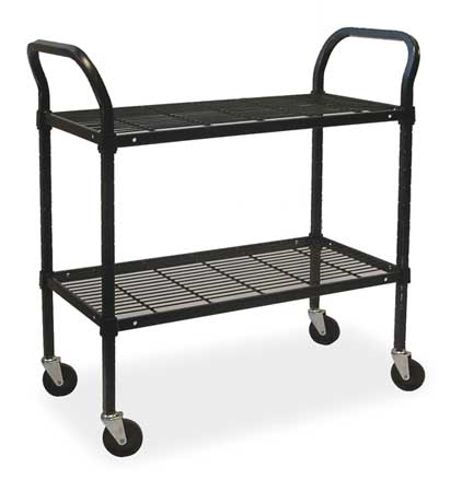 ZORO SELECT Wire Cart, 2 Shelf, 60x24x39, Black 2HDJ2