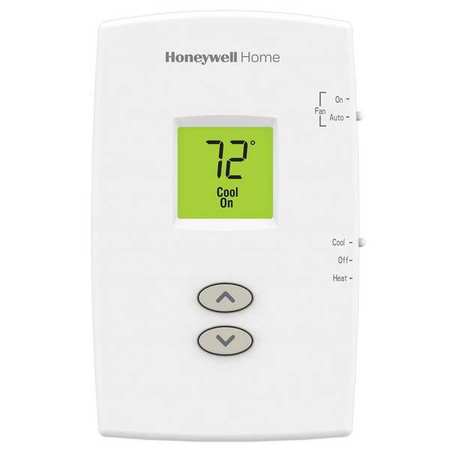Honeywell Home Vertical Non-Programmable Thermostats, 1 H 1 C, Hardwired/Battery, 20/30VAC TH1110DV1009/U