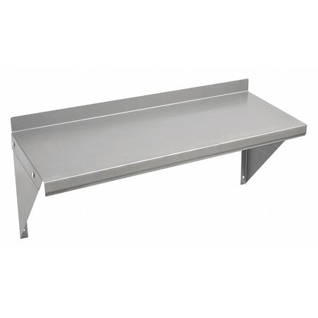 Zoro Select Steel Wall Shelf, 16"D x 24"W x 11-1/2"H, Silver 2HFY9