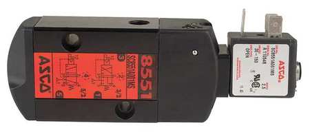 Asco 24V DC Anodized Aluminum Pilot Solenoid Valve, Universal, 1/4 in Pipe Size SC8551A001MS