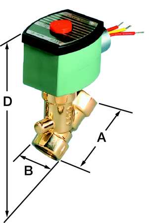 Redhat 120V AC Brass Medium Vacuum Solenoid Valve, Normally Closed, 3/8 in Pipe Size 8030G013VM