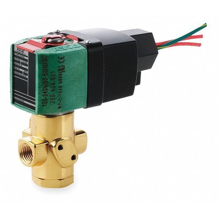 ASCO 100/240V AC Brass Solenoid Valve, Normally Closed, 1/4 in Pipe Size 8320R184 100-240