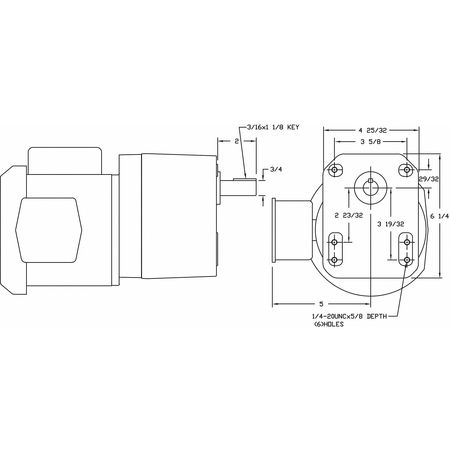 Dayton AC Gearmotor, 490.0 in-lb Max. Torque, 58 RPM Nameplate RPM, 115/230V AC Voltage, 1 Phase 2H608