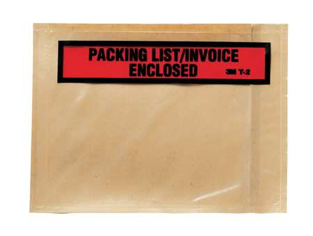 3M Packing List Envelope, Clear, PK1000, Height: 6" PLE-T2