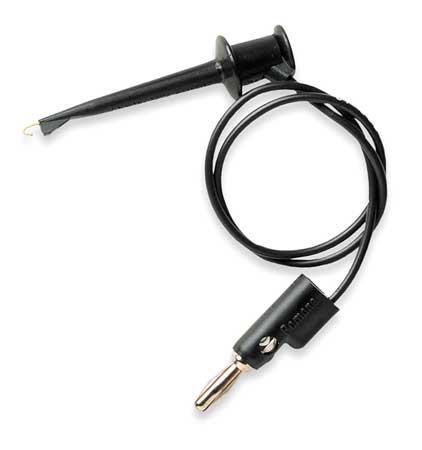 POMONA ELECTRONICS Mini Hook Test Lead, 60 In. L, Black 3782-60-0