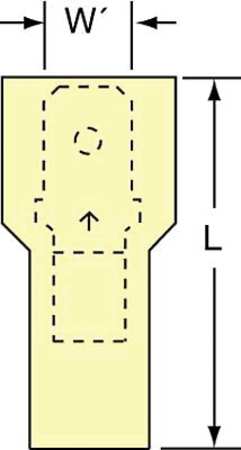 3M Male Disconnect, Yellow, 12 to 10AWG, PK500 MNU10-250DMIK