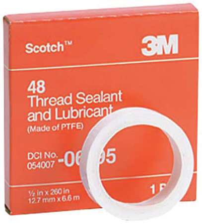 3M Thread Sealant and Lubricant Tape, PK12 48-1/2"x1296