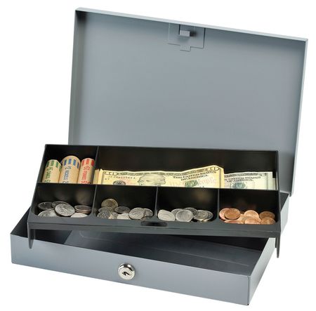 Mmf Industries Cash Box, Gray, 11-1/4x7-1/2x2 221618001