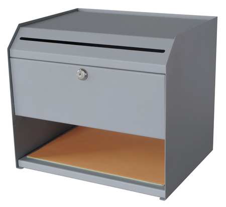 Zoro Select Collection Box, Steel, Gray, 10"D 2KEK2