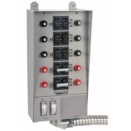 Reliance Controls Manual Transfer Switch, 60A, 125/250V 30310A