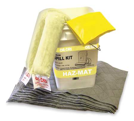 OIL-DRI Spill Kit, Absorbs 4 gal. Universal, , White L91435